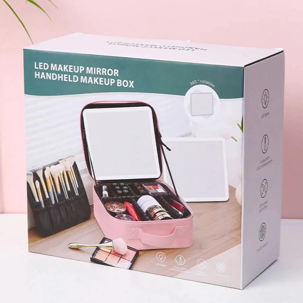 LUXURY - Espejo luz led maquillaje con organizador