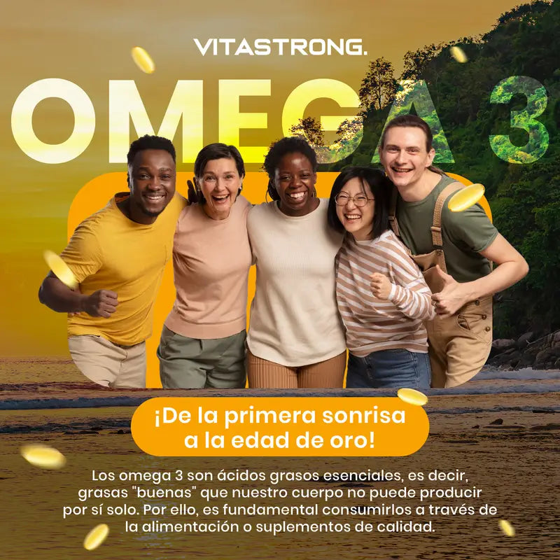 Omega 3 Capsulas Softgels 2000mg Alta Dosis con Vitamina E, Sin Regusto