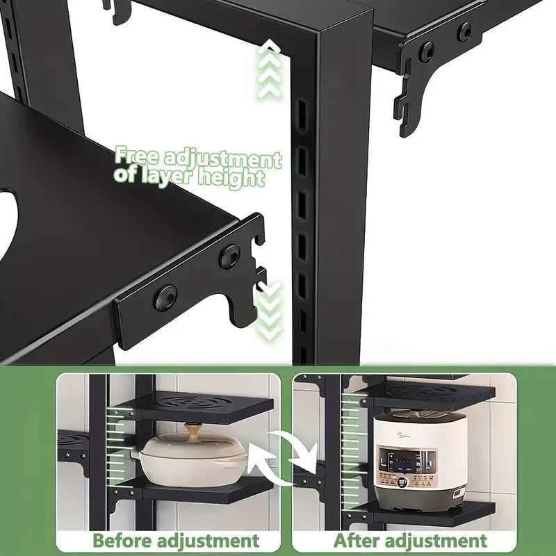 Estante para ollas resistente y ajustable con 7 niveles de diseño a presión para el almacenamiento de ollas