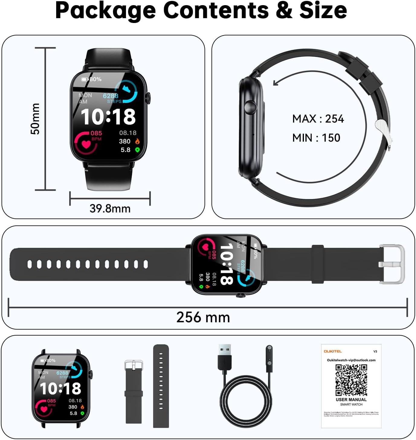OUKITEL Reloj Inteligente Hombre Mujer, Smartwatch