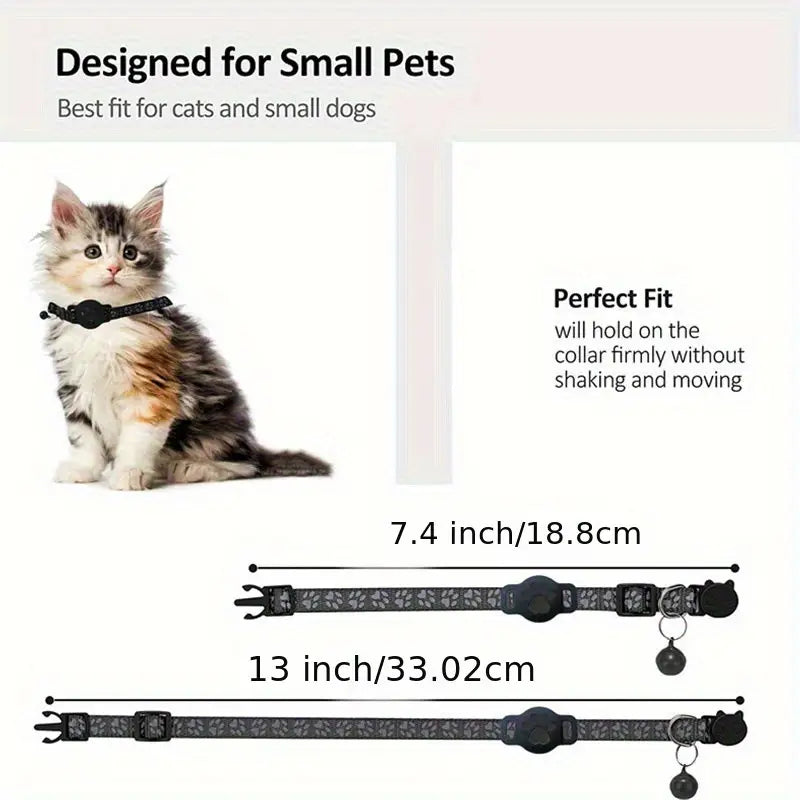 Juego de collares de posición para gatos con collar, localizador + estuche protector