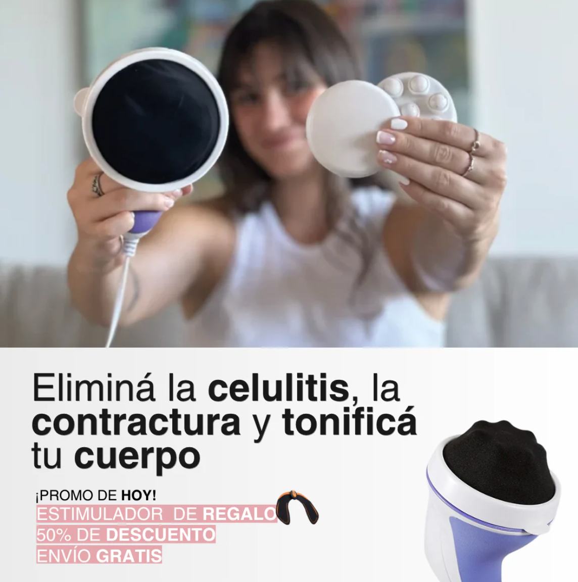 BodySculpt Masajeador Anticelulitis + Electro Estimulador de Glúteos de Regalo