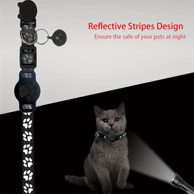 Juego de collares de posición para gatos con collar, localizador + estuche protector