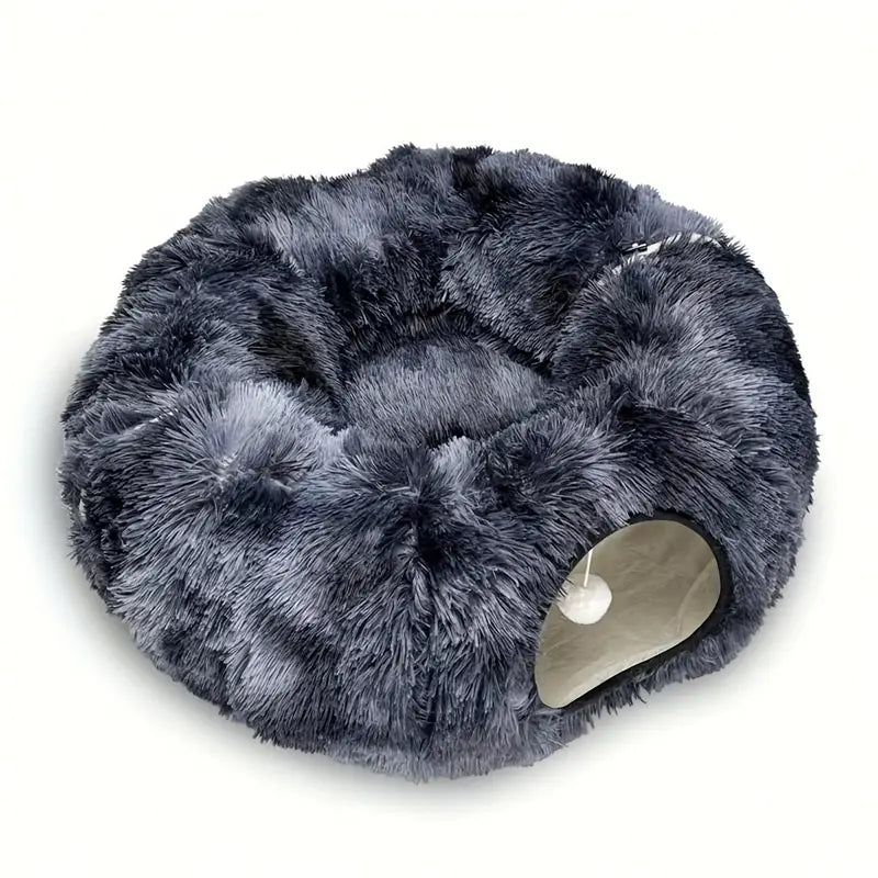 Pasillo para Gatos con Cama, Colchoneta y Peluche Largo, Sueño Profundo