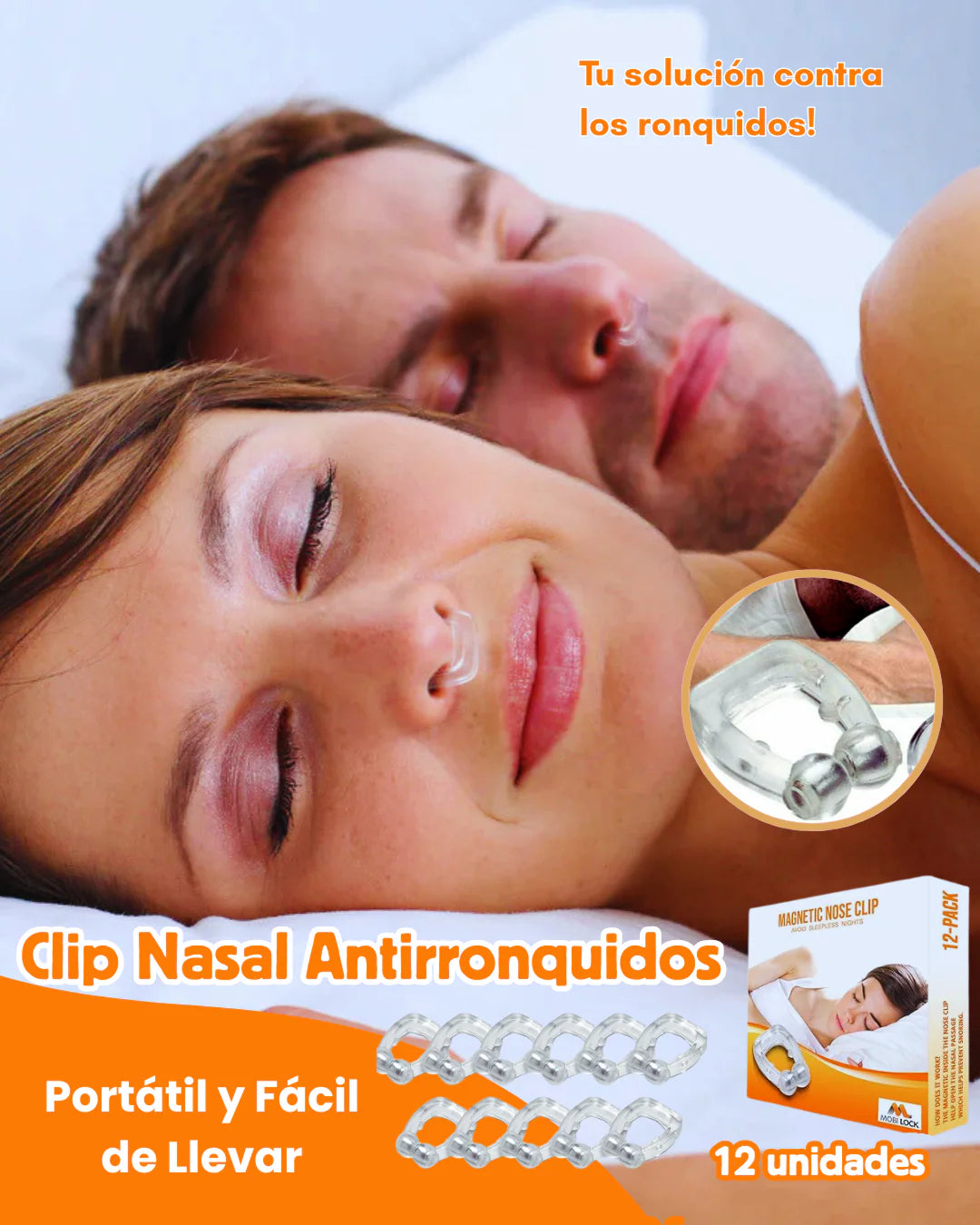 Clip Nasal Antirronquidos - Descanso profundo sin ronquidos