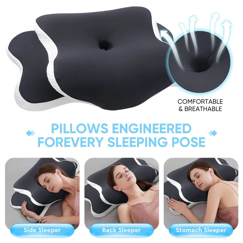 Almohada Ergonómica para Dormir, Apoyo Cervical, Cómoda y Suave