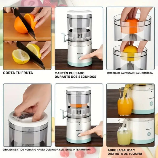 Exprimidor de Cítricos Portátil Multifuncional, Exprimidor Automático de Frutas con Batería Recargable
