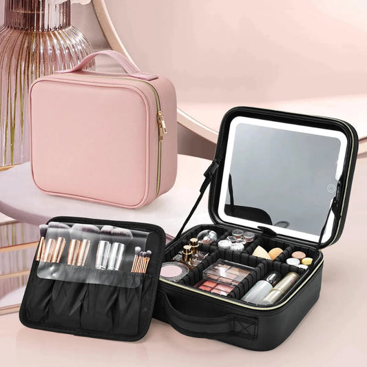 LUXURY - Espejo luz led maquillaje con organizador