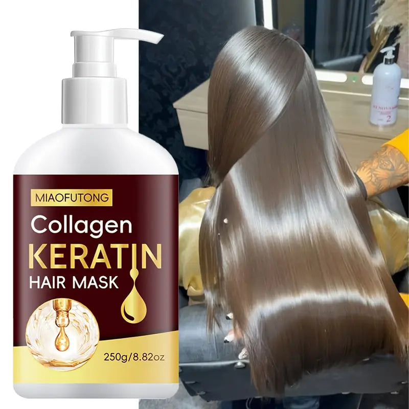 Máscara capilar de colágeno 7 en 1, hidratación profunda para cabello seco y dañado, suavizante