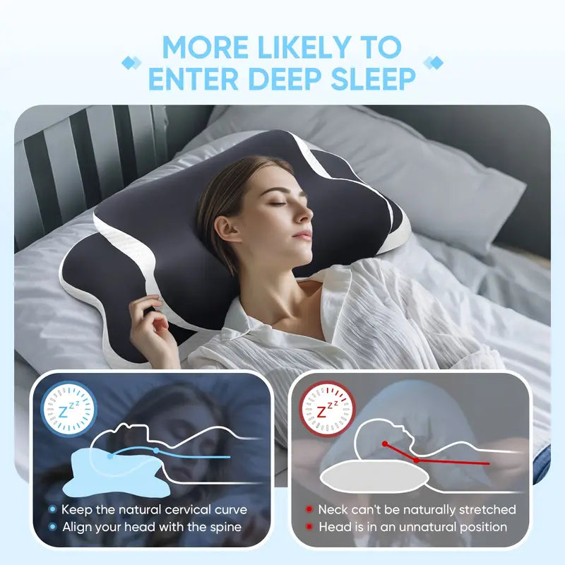Almohada Ergonómica para Dormir, Apoyo Cervical, Cómoda y Suave