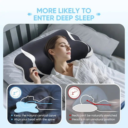 Almohada Ergonómica para Dormir, Apoyo Cervical, Cómoda y Suave