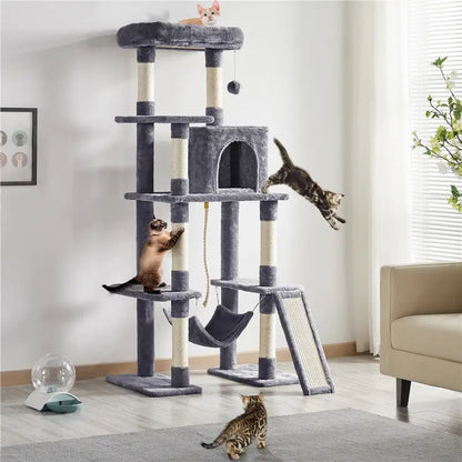Árbol de Gato Costoffs 160Cm Estable con Cuevas de Gato y Plataformas Casa