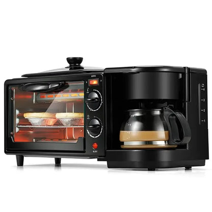 Maquina multifuncional para desayuno y comida, cafetera, horno y plancha
