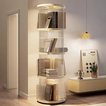 Estante de Esquina Multiusos para Sala de Estar, Dormitorio 4 Niveles 360º