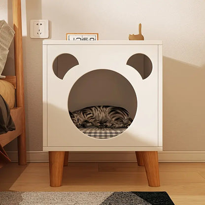 Casa Elevada de Madera para Gatos