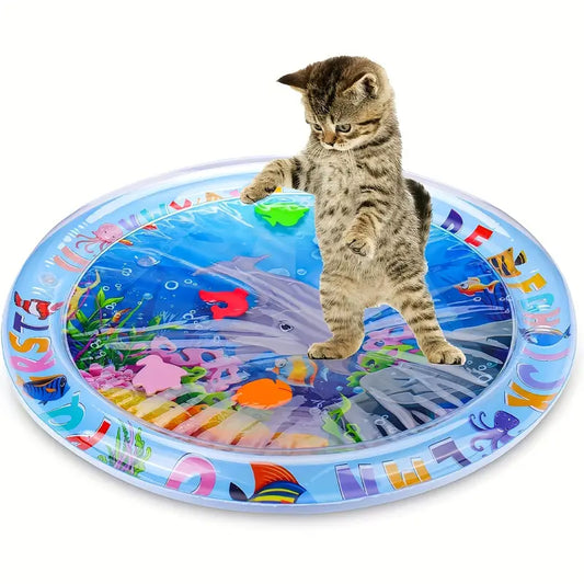 Juego de gato interactivo con diseño de peces flotantes, resistente y antideslizante