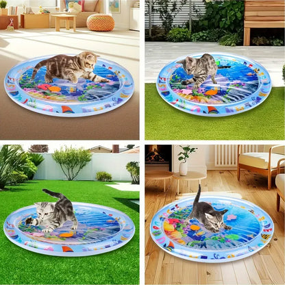 Juego de gato interactivo con diseño de peces flotantes, resistente y antideslizante