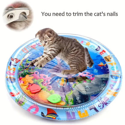 Juego de gato interactivo con diseño de peces flotantes, resistente y antideslizante