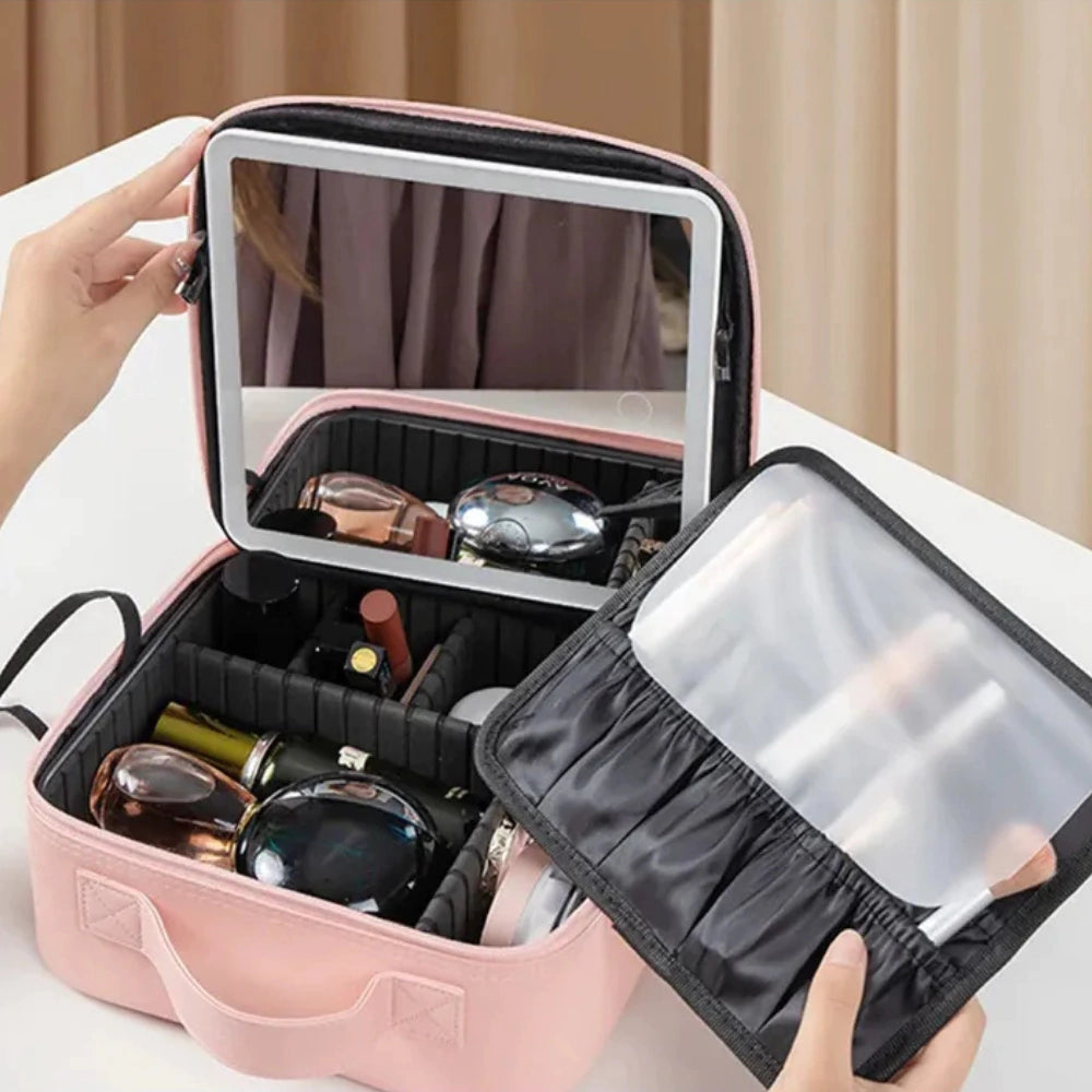 LUXURY - Espejo luz led maquillaje con organizador