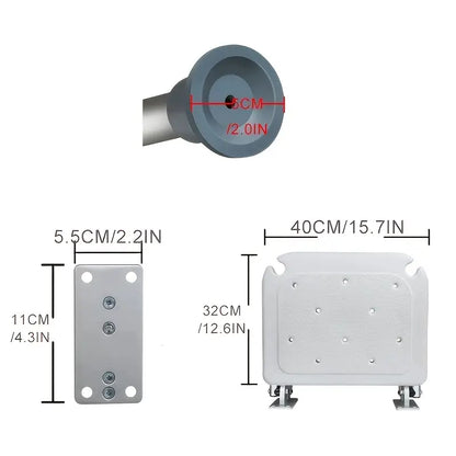 Silla de ducha plegable y montada en la pared con altura ajustable
