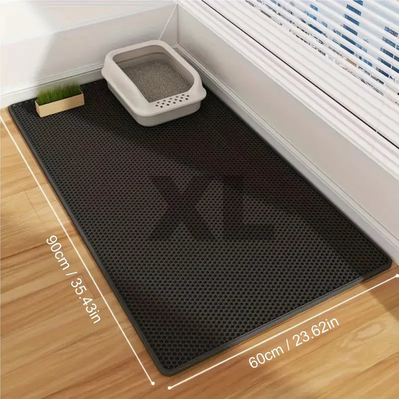 Alfombra para arena de gato extra grande de doble capa hecha de material EVA,