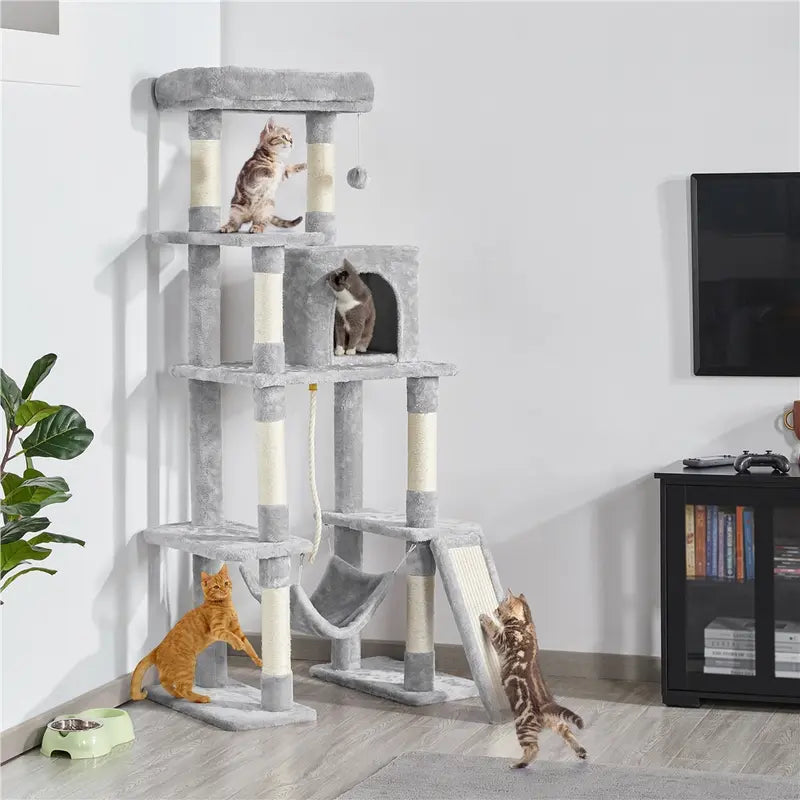 Árbol de Gato Costoffs 160Cm Estable con Cuevas de Gato y Plataformas Casa