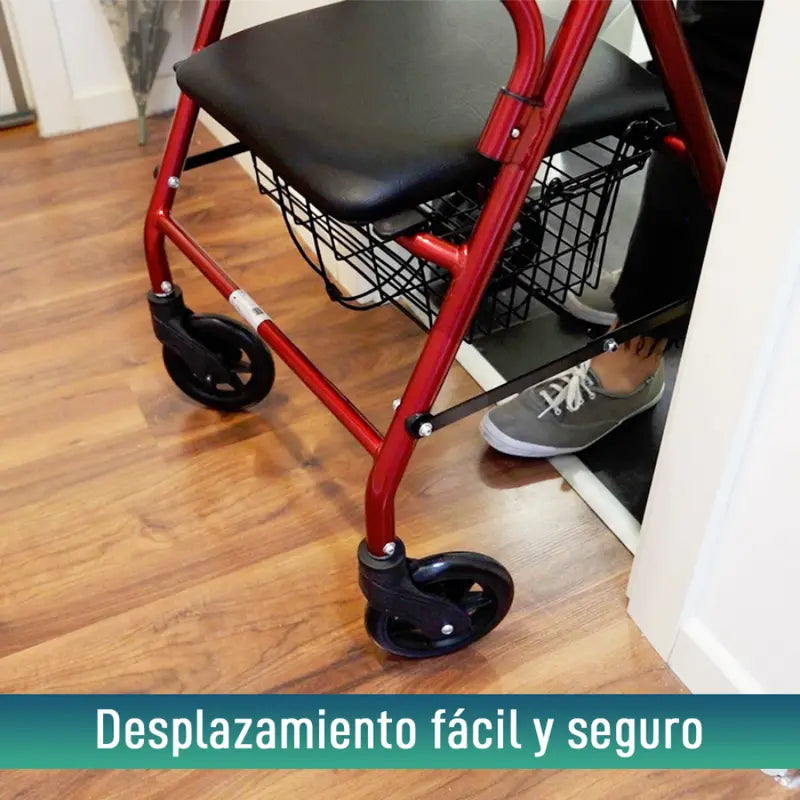 Andador para Adultos 4 ruedas con asiento y cesta