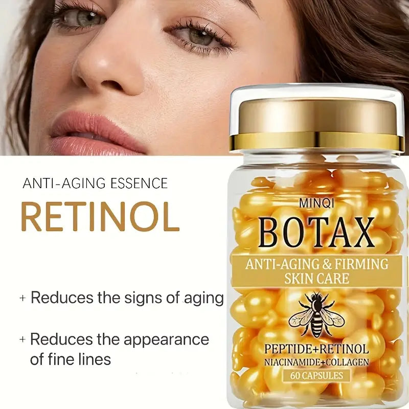 Paquete de 2 Cápsulas Reafirmantes BOTAX, Producto para el Cuidado de la Piel con Retinol, Colágeno y Veneno de Abej