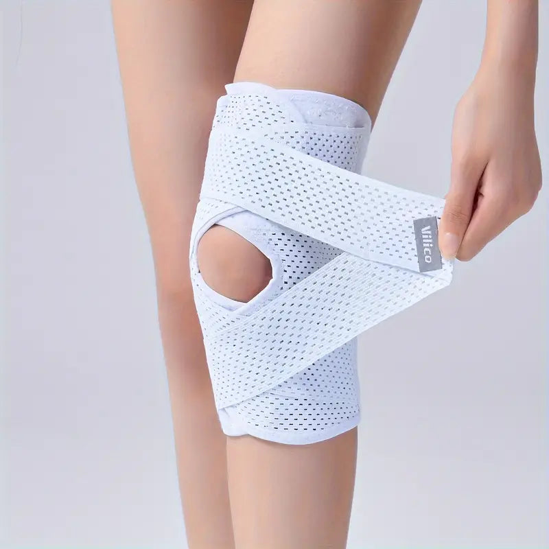 Rodillera Elástica Unisex para Deportes, Soporte de Poliéster Transpirable para Baloncesto y Fitness