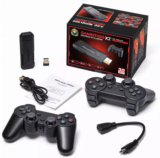 Consola juegos game stick x2 + 2 joystick inalambricos