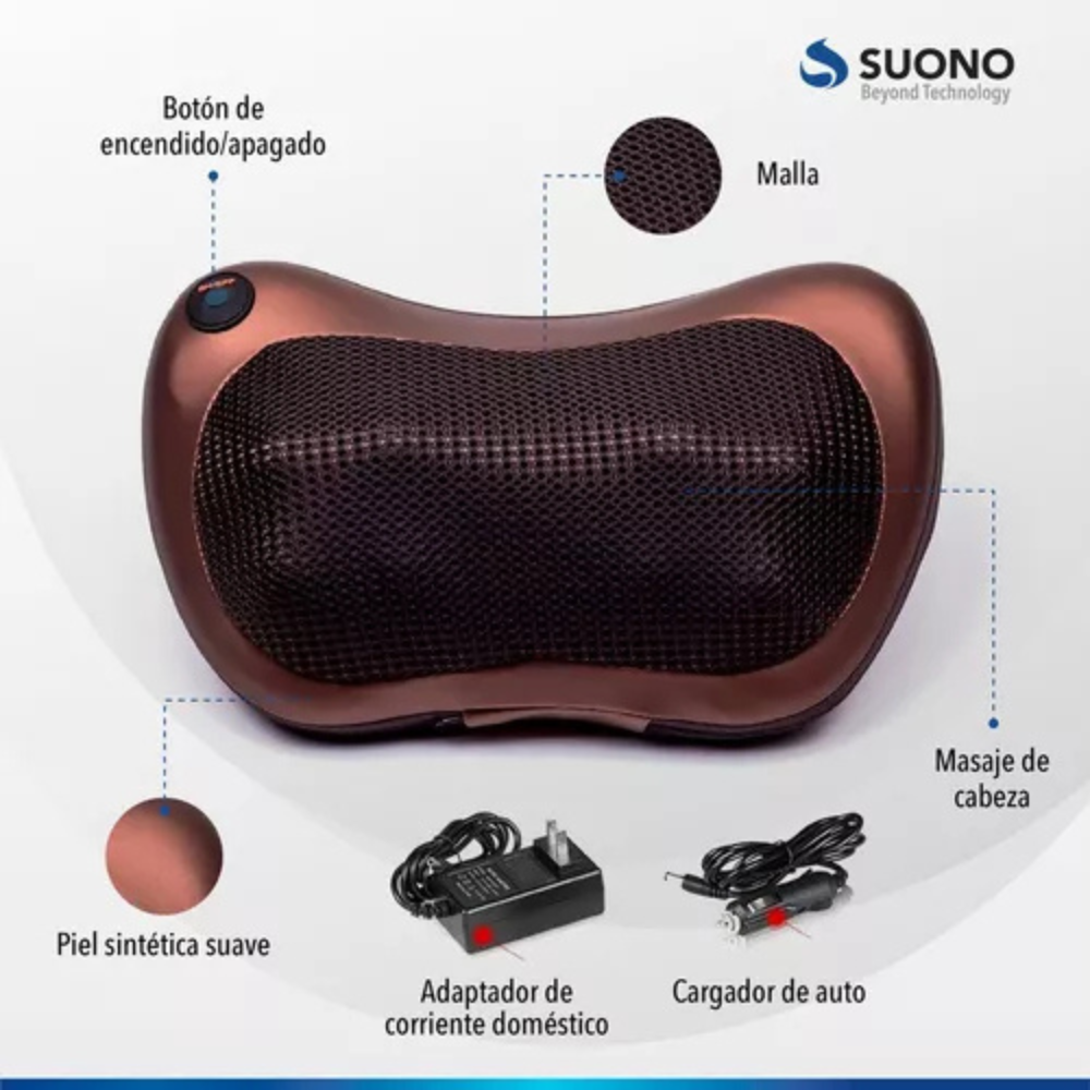 Almohadilla Masajeadora cuello cervical para Auto y casa
