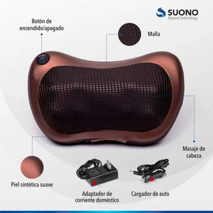 Almohadilla Masajeadora cuello cervical para Auto y casa