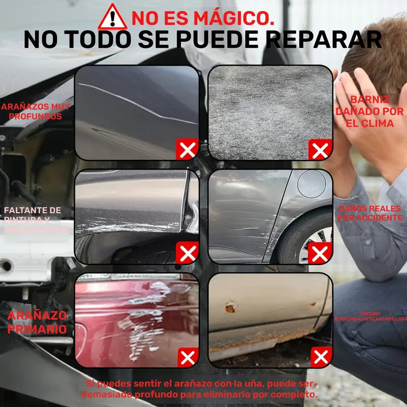 Kit de Reparación de Rayones para Autos, Cera y Pasta para Eliminar Arañazos