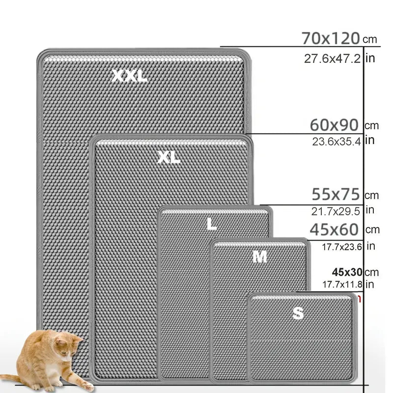 Alfombra para arena de gato extra grande de doble capa hecha de material EVA,