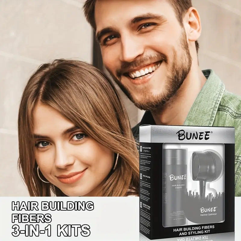 Conjunto de Fibra Capilar con Riego Nutritivo para la Raíz del Cabello y Spray para el Cuidado de la Barba
