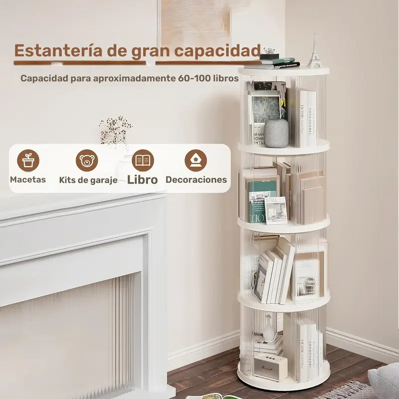 Estante de Esquina Multiusos para Sala de Estar, Dormitorio 4 Niveles 360º
