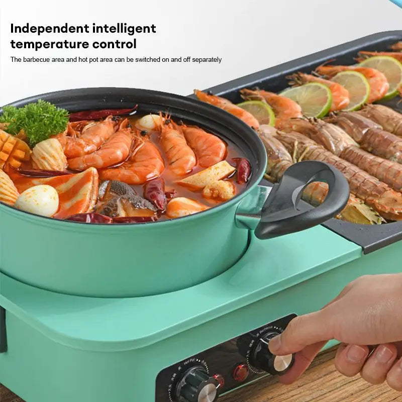 Combinación de Parrilla Eléctrica y Olla Caliente BALASHOV 2-en-1