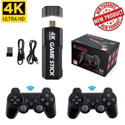 Consola juegos game stick x2 + 2 joystick inalambricos