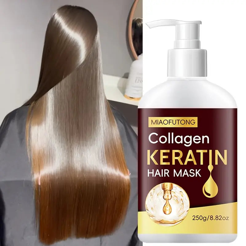 Máscara capilar de colágeno 7 en 1, hidratación profunda para cabello seco y dañado, suavizante