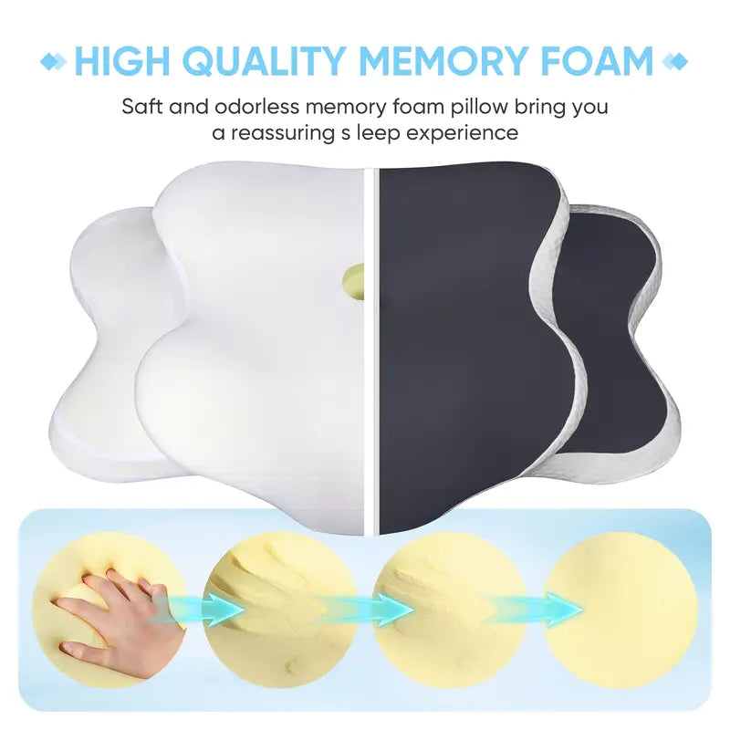 Almohada Ergonómica para Dormir, Apoyo Cervical, Cómoda y Suave