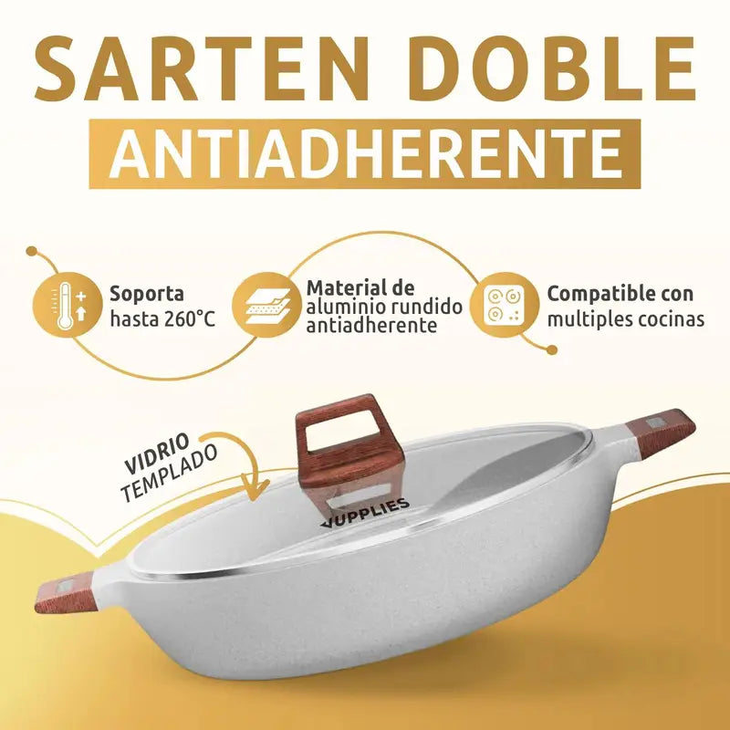 Cacerola de Cocina 18 cm con Separador para Doble Cocinado