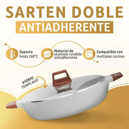 Cacerola de Cocina 18 cm con Separador para Doble Cocinado
