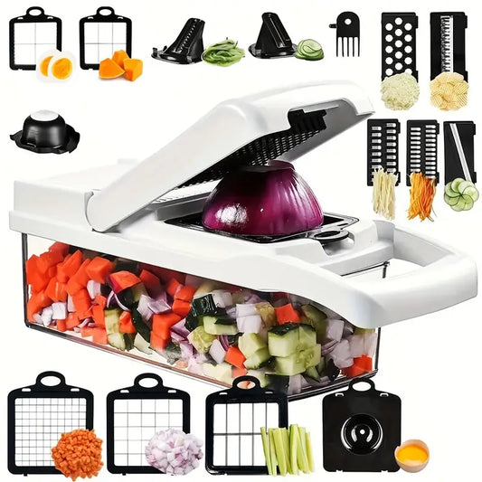 1 Set, 22 en 1/ 15 en 1, Picadora de verduras, Cortadora de frutas multifuncional