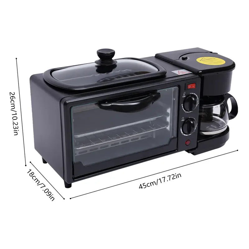 Maquina multifuncional para desayuno y comida, cafetera, horno y plancha