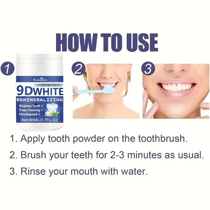 Polvo Dental de Hidroxiapatita Blanca 9D, Polvo Blanqueador Dental, Limpieza Profunda, Aliento Fresco