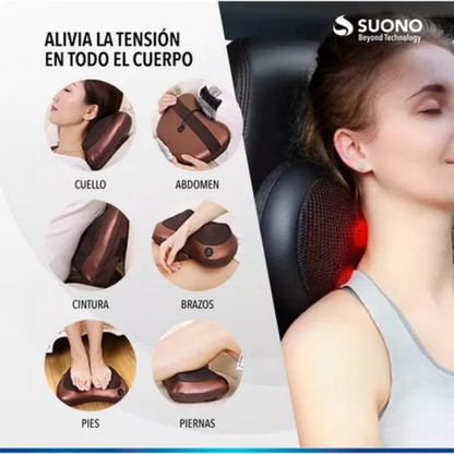 Almohadilla Masajeadora cuello cervical para Auto y casa