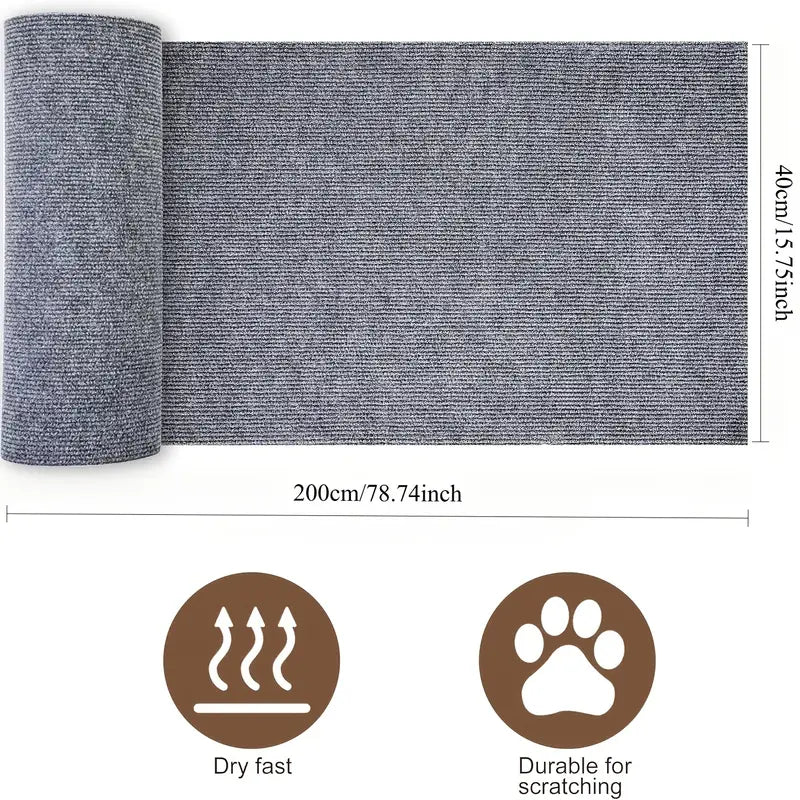 Protector de muebles para gatos que se puede recortar, con un tapete antiarañazos autoadhesivo para proteger sofás