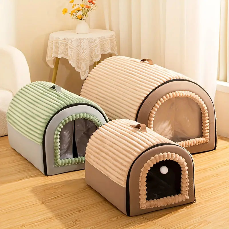 Casa para Mascotas de Cuatro Estaciones, Cama Cálida y Segura