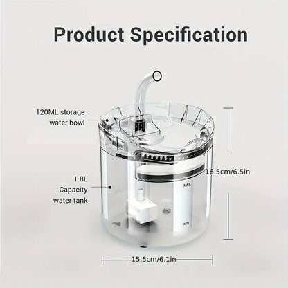 Dispensador de Agua Inteligente para Gatos de 1.8L con Grifo