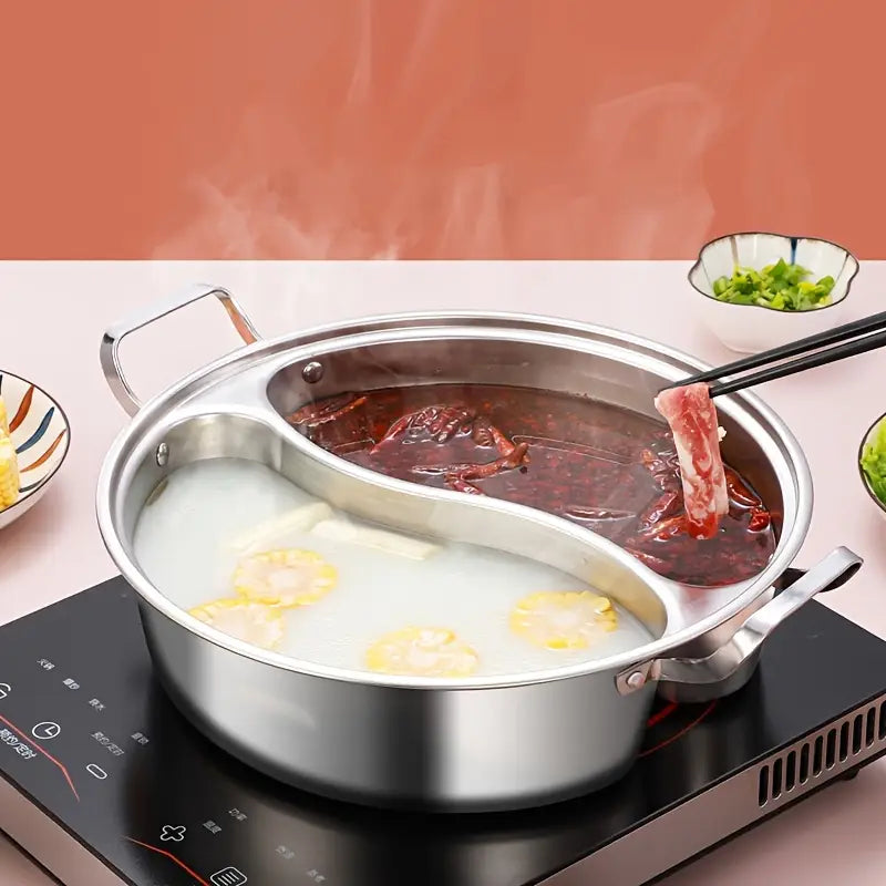 Olla caliente de acero inoxidable de doble compartimento